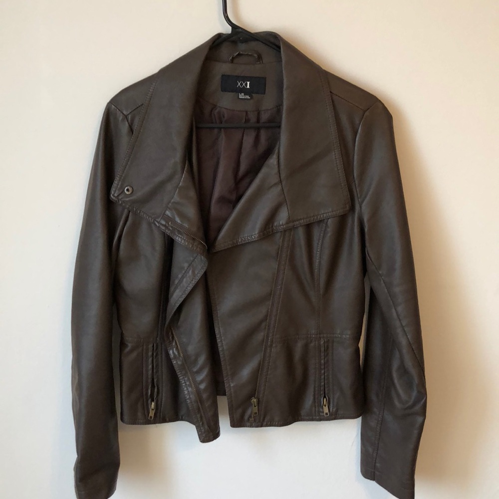 XXI, Brown Leather Jacket only worn a few times!